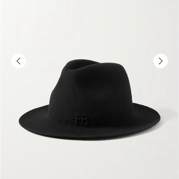 Current Season Ruslan Baginskiy Black Wool Fedora Hat, size M - Picture 2 of 7